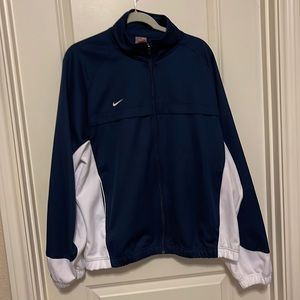 Nike team zip up jacket. Navy and white. Size XL